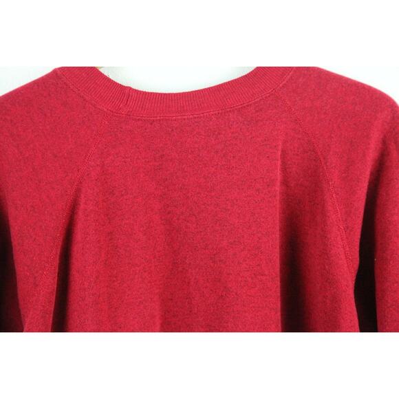 Vintage 90s Hanes Her Way Red Raglan Crewneck Pullover Sweatshirt 50" Chest XXL - Picture 8 of 8